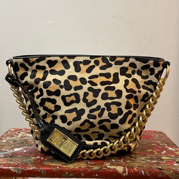 Badgley Mischka Handbags - Badgley Mischka Leather Cow Hair Fur Animal Print Bag